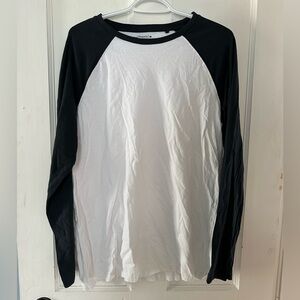 Stylish Black and White Raglan Shirt